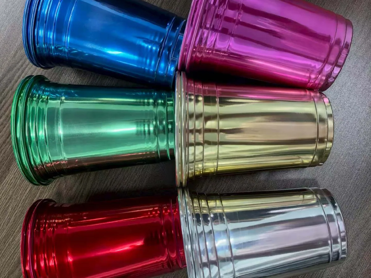Custom Colored Clear Cups real product sample
