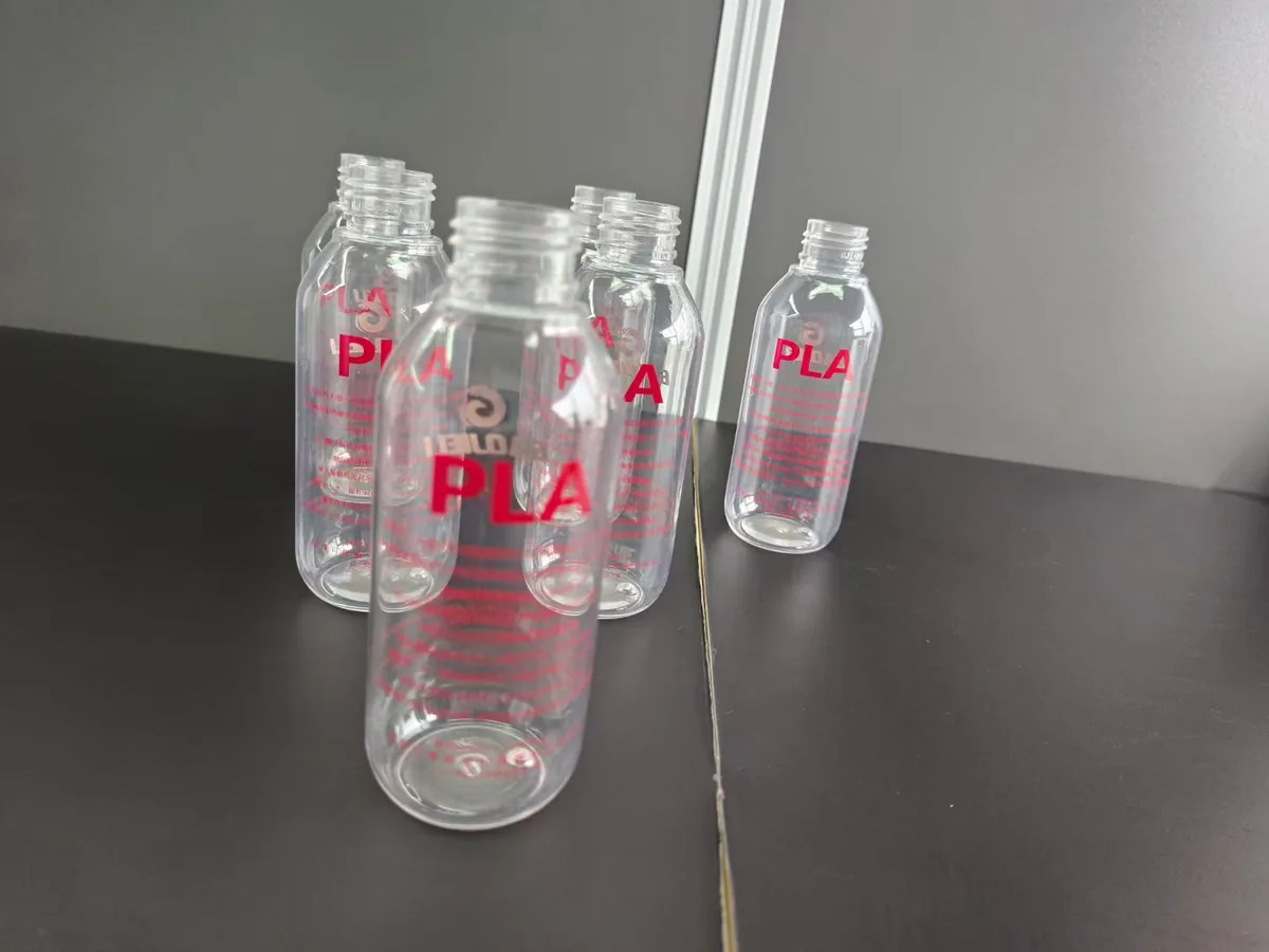 Clear PLA Beverage Bottles real product sample