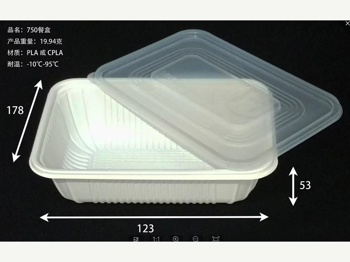 750 ml PLA/CPLA Food Container real product sample