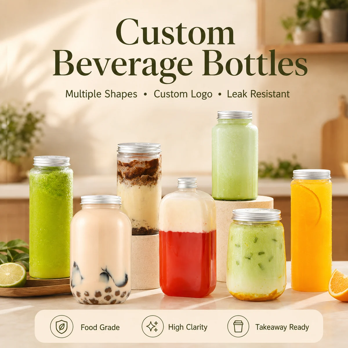 Custom Beverage Bottles wholesale food packaging product