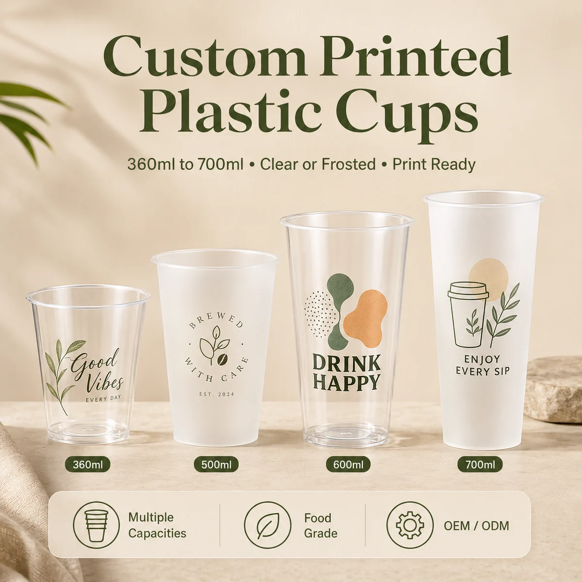 Custom Printed Plastic Cups wholesale food packaging product
