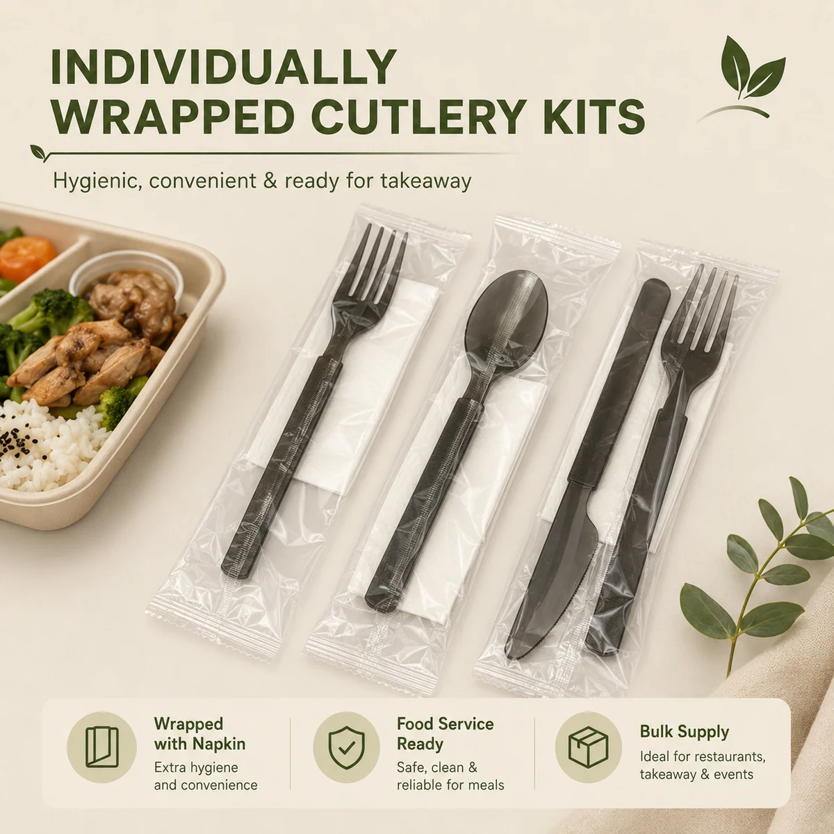 Individually Wrapped Cutlery Kits wholesale food packaging product